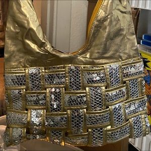 Gold and Silver Sequins Purse